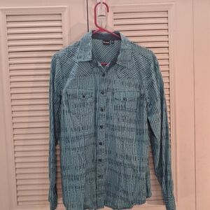 CRUEL DENIM/CRUEL GIRL WESTERN WEAR, Y2K, SNAP BUTTON DOWN, LT&DK BLUE, SZ. XL